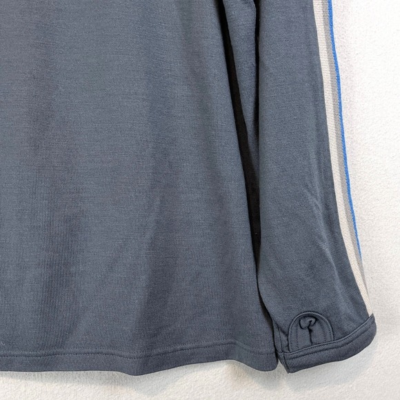 Icebreaker Sport Mens 100%‎ Merino Wool 1/4 Zip Pullover Sweater XL Gray Stripes - Picture 6 of 11